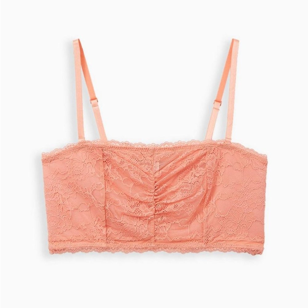 Torrid Size 5 Coral Lightly Lined Lace Bandeau